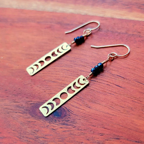 Minimalist Gold Moon Phase Earrings